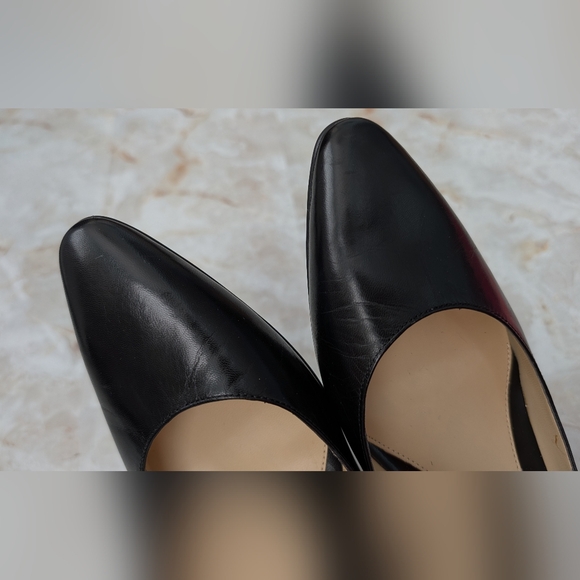 Ralph Lauren Elegant Black T-Strap Heels Leather Sz 8 M - Picture 11 of 14